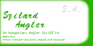 szilard angler business card